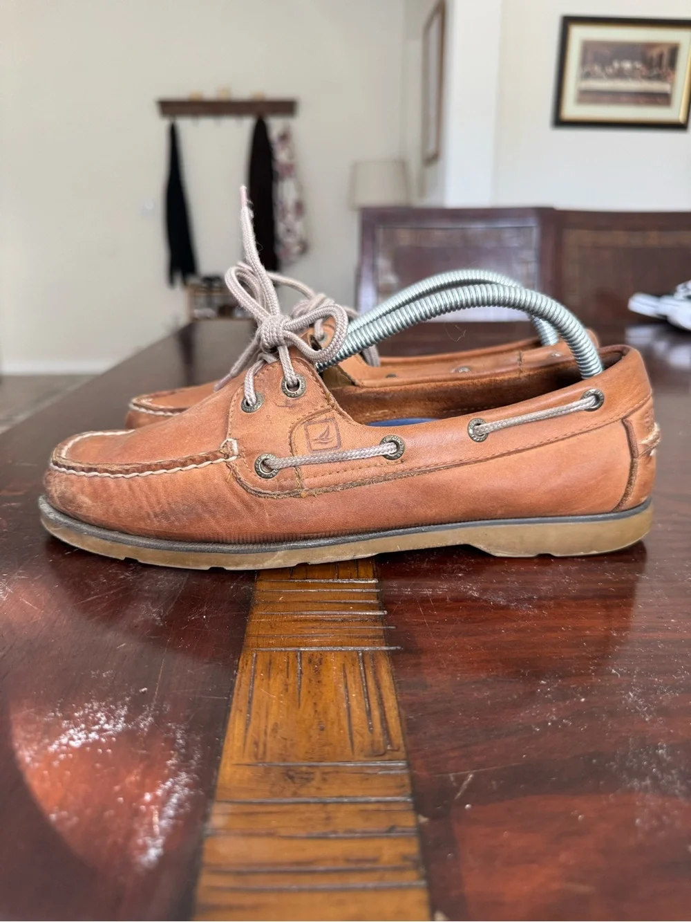 Sperry Top-Sider Men’s 8.5 M Leather Boat Shoe Moc Toe Brown Amber Classic 2 Eye